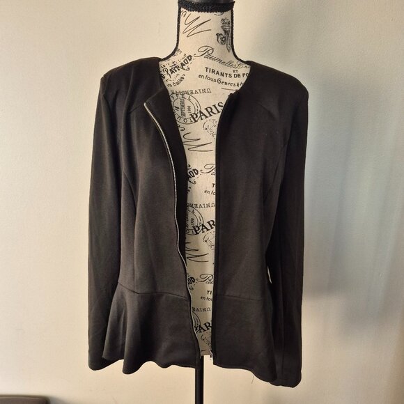 Peplum Zipper Jacket - Picture 2 of 13